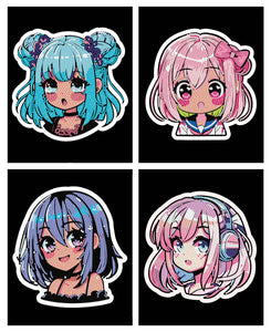 Neon Anime Girls (4Pk)