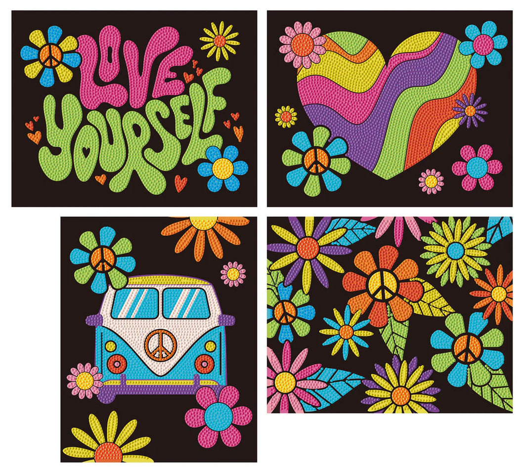 Neon Peace & Love (4Pk)
