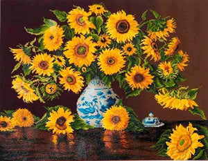 Sunflowers in China Vase